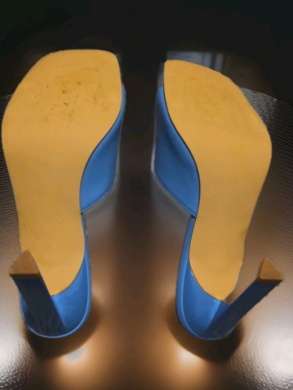 BP for/by Nordstorm Mirra Blue Block Heel  Square Toe slip on  Heels Sz 7m - Picture 6 of 8